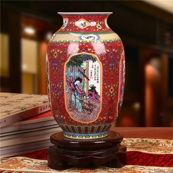 Vase Chinois Rouge Ancien