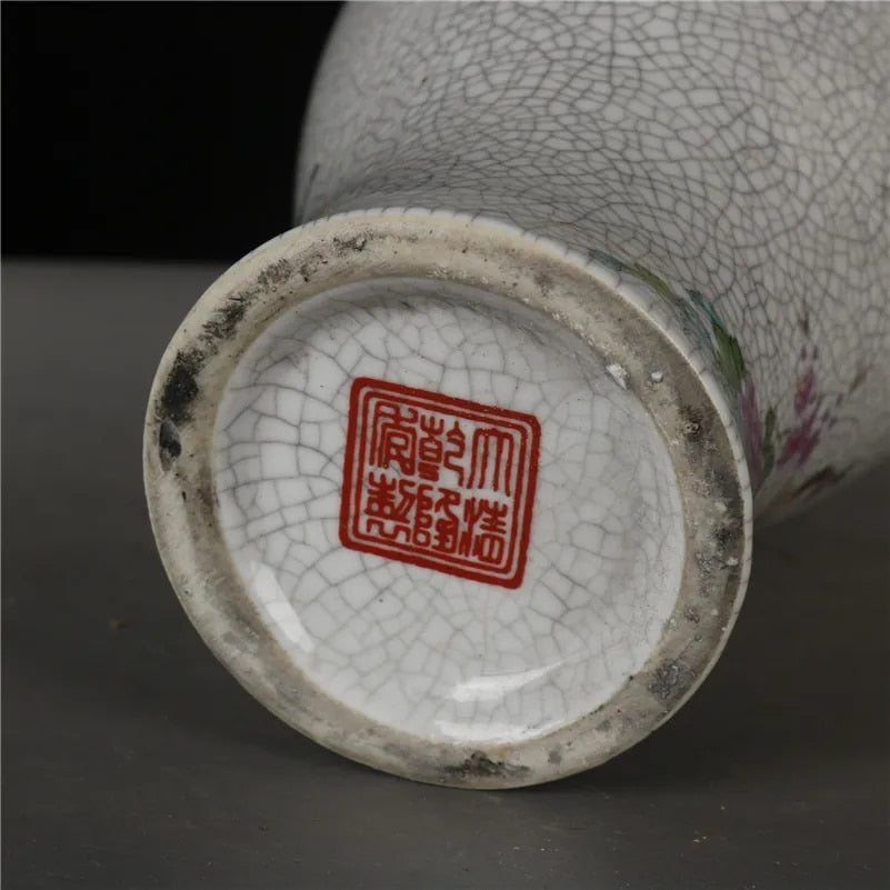 Vase Chinois Soliflore Avec Petit Pied