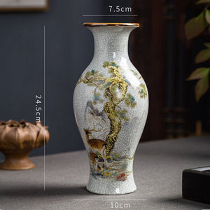 Vase Faïence Chinois 25 cm De Hauteur