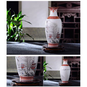 Vase Motif Chinois Porcelaine Céladon Signature