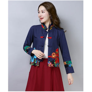 Veste Chinoise Col Mao Femme Vêtement Confortable Traditionnel