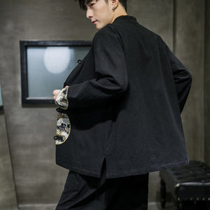 Veste Chinoise Col Mao Homme En Deux Couleurs