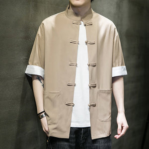 Veste Chinoise Coton Manches Courte