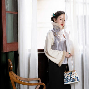 Veste Chinoise Hiver Laine Et Polyester