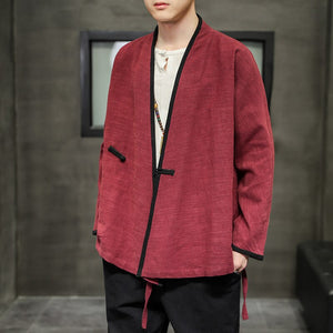 Veste Chinoise Homme Coton Avec Un Bouton