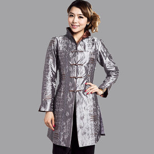 Veste Longue Chinoise Femme Boutonnée
