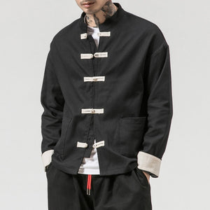 Veste Traditionnelle Chinoise Homme Noire