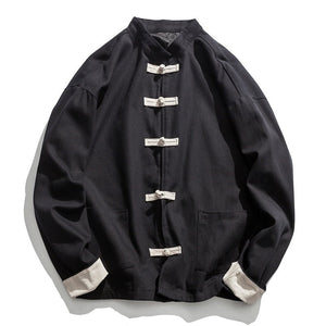 Veste Traditionnelle Chinoise Homme Tissu Doux